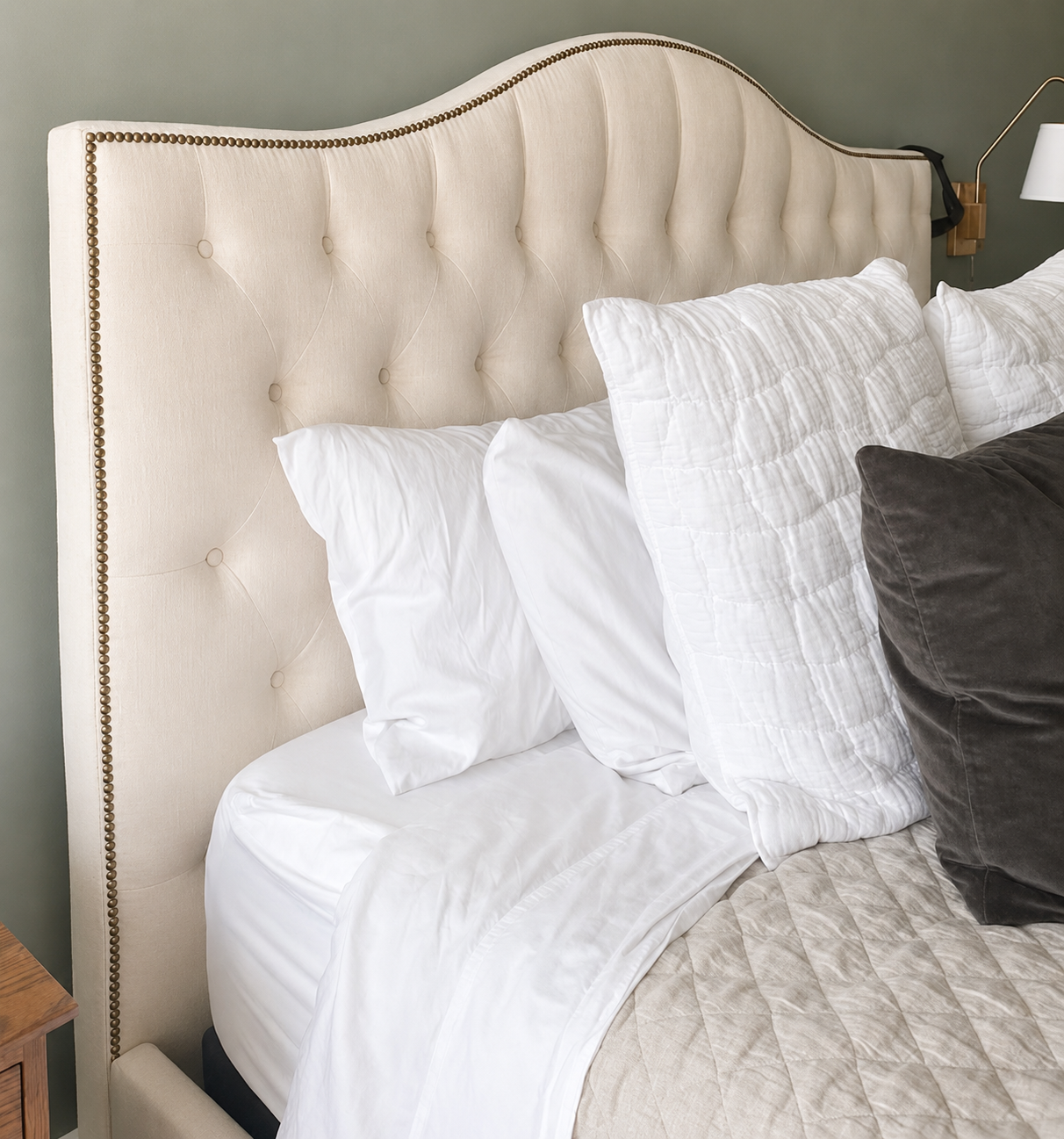blue heron interior design furniture selection bedding details