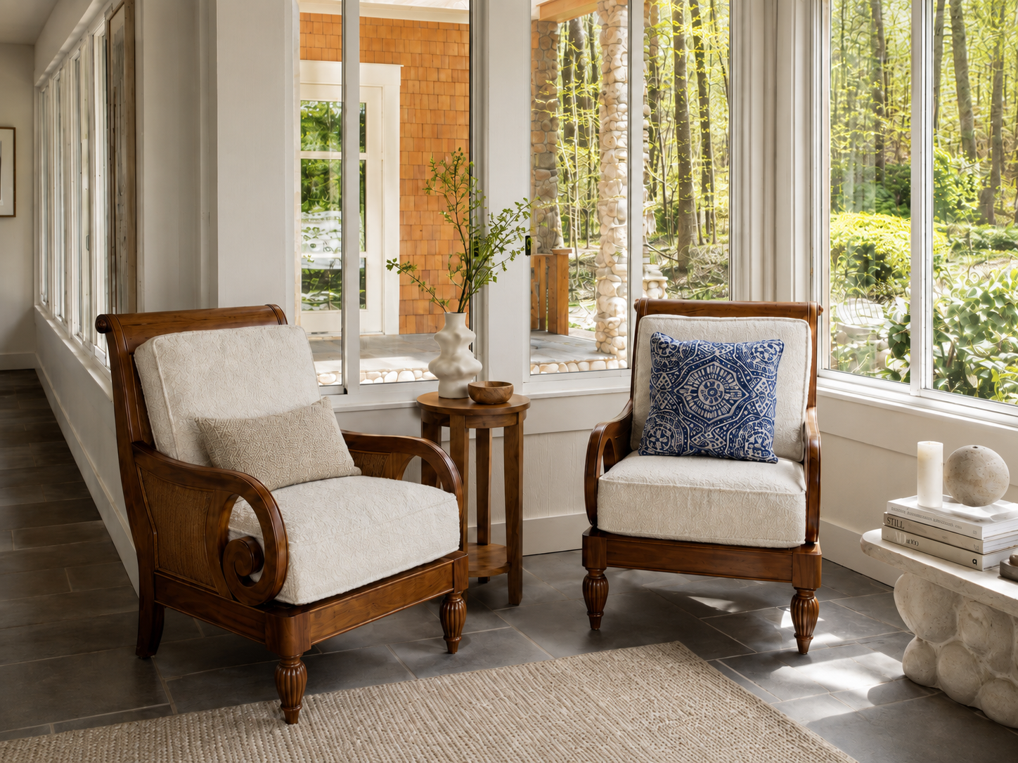 blue heron interior design space planning color palette